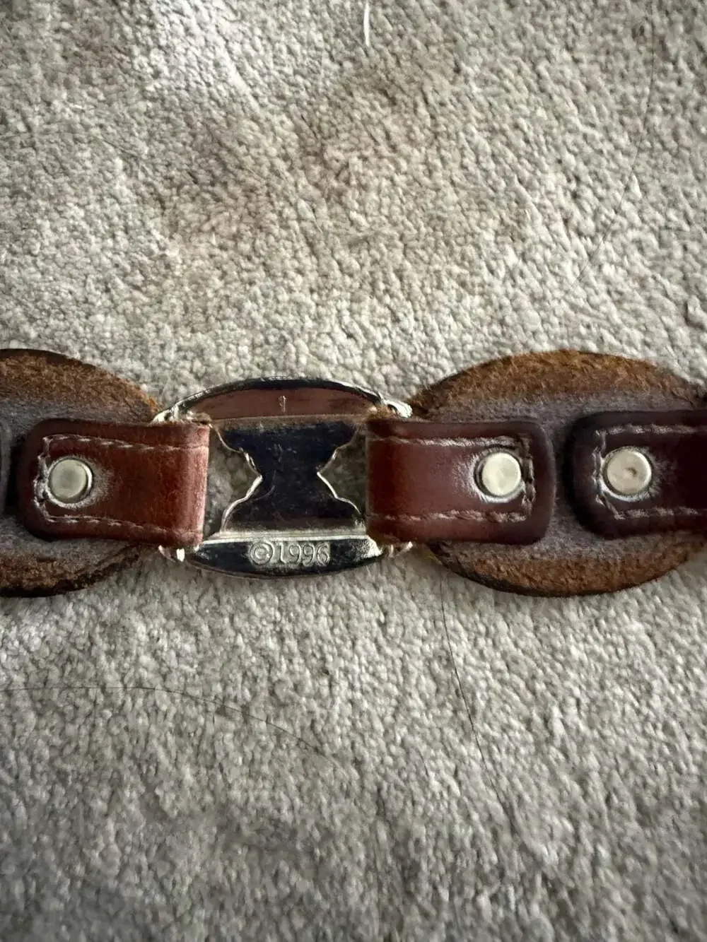 Vintage 1996 Tony Lama Brown Leather Concho Western Belt